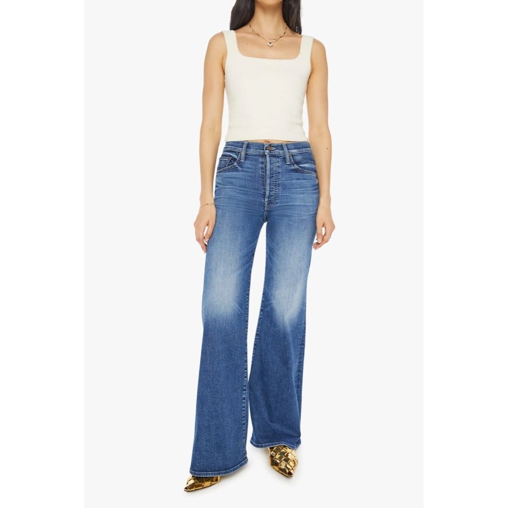 Mother Denim Tomcat Roller Sneak Sixth Sense High Rise Wide Leg Jeans 27